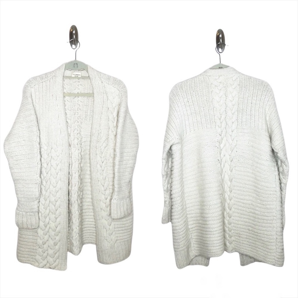 Tuchinda Merino Wool Cardigan Ivory Slouchy Chunky Knit Manon Cardigan Sweater